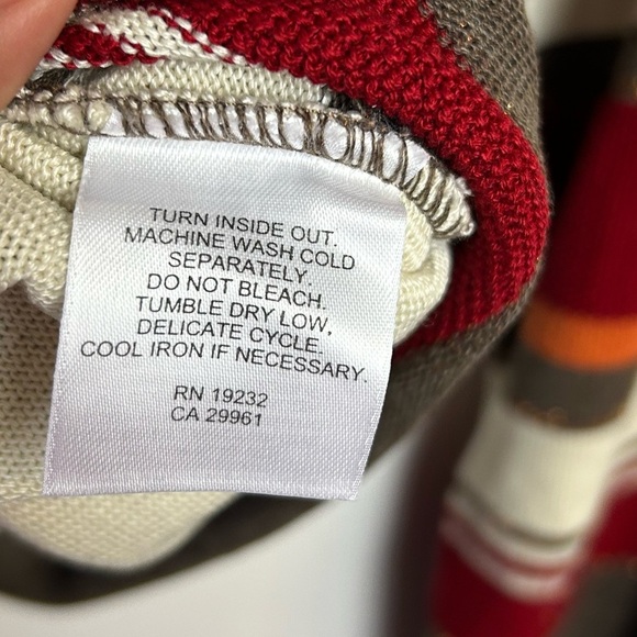 VTG Alfred Dunner 2X Cardigan Sweater Button Down Striped Gold Shiny Preppy - Picture 10 of 13